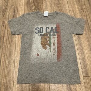 Delta Pro Weight So Cal California Flag Bear Boys T Shirt Size Small Gray